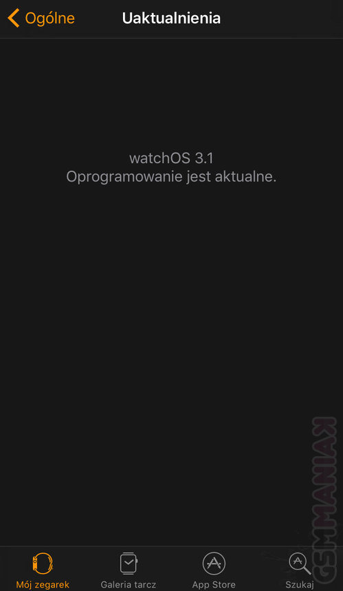 Brak aktualizacji do watchOS 3.1.1