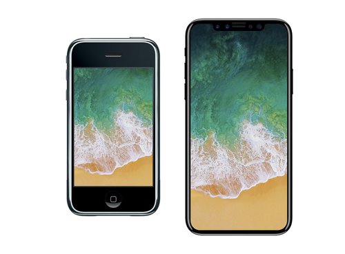 iPhone 2G vs. iPhone 8 / fot. VenyaGeskin1