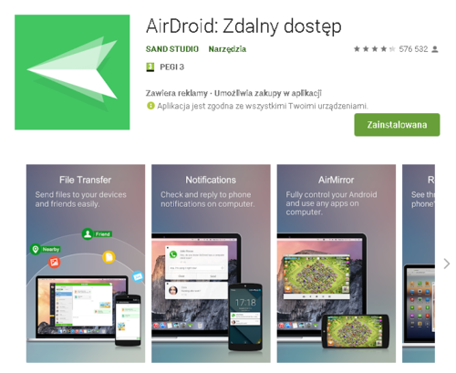 AirDroid //źródło: Google Play;