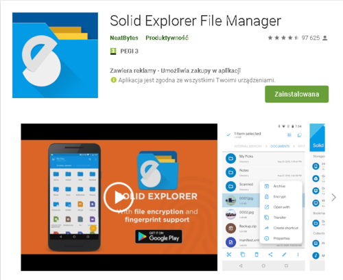 Solid Explorer //źródło: Google Play;