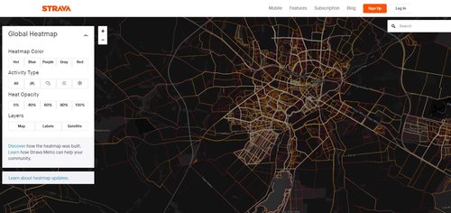 Strava Heat Map / fot. Strava