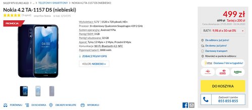 Promocyjna cena Nokii 4.2 w RTV EURO AGD