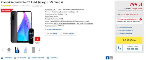 Promocyjna cena Redmi Note 8T i Mi Band 4 w RTV EURO AGD