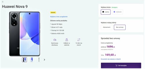 Promocyjna cena Huawei Nova 9 