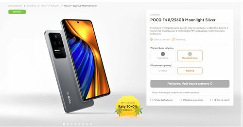 Xiaomi POCO F4 w sklepie Mi-home