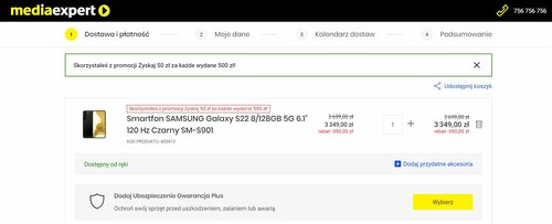 Promocyjna cena Samsung Galaxy S22 w Media Expert