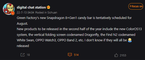 OPPO Snapdragon 8+ Gen 1