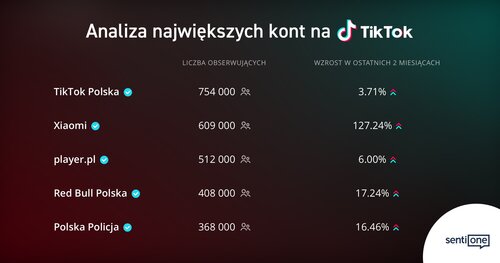 Analiza największych kont na TikTok w Polsce