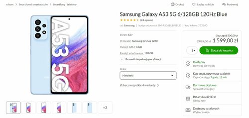 Samsung Galaxy A53 5G cena x-kom