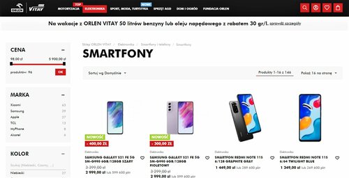 Oferta smartfonów i telefonów w ORLEN VITAY