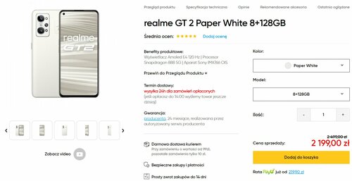 realme GT 2 8/128 GB promocja cena