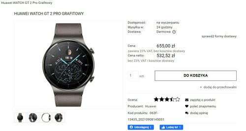 Cena Huawei Watch 2 Pro w polskiej promocji