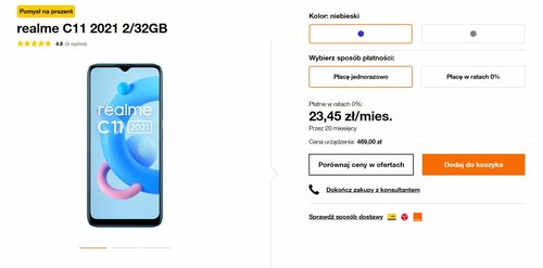 realme C11 cena w Orange