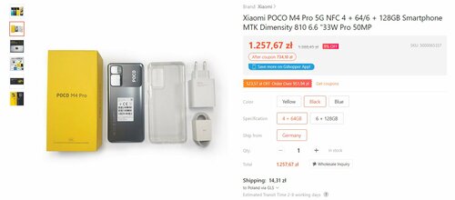 Xiaomi POCO M4 Pro 5G 4/64 GB promocja cena