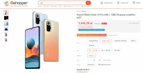 Xiaomi Redmi Note 10 Pro 8/128 GB promocja cena 2022