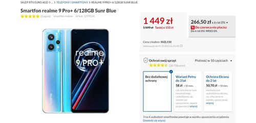 realme 9 Pro+ promocja cena RTV Euro AGD