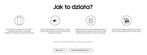 Samsung Galaxy S22 promocja zwrot do 800 zł