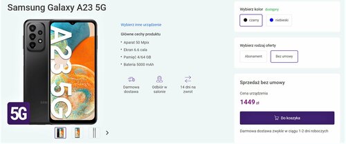 Samsung Galaxy A23 5G cena w Polsce