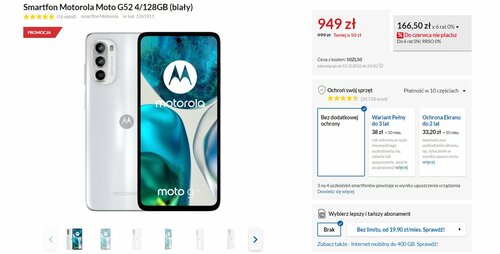 Motorola Moto G52 promocja cena RTV Euro AGD