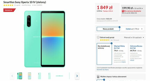 Sony Xperia 10 IV promocja cena RTV Euro AGD