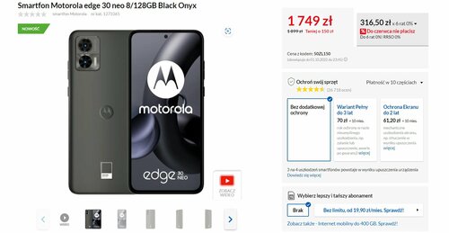 Motorola Edge 30 Neo promocja cena RTV Euro AGD