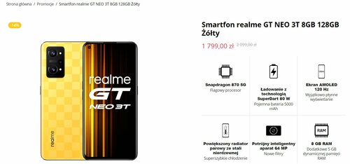 realme GT Neo 3T promocja cena