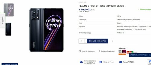 realme 9 Pro Plus promocja cena