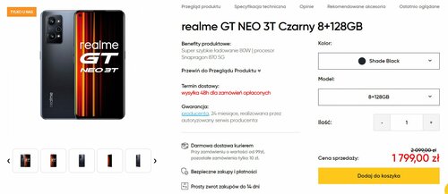 realme GT Neo 3T promocja cena 