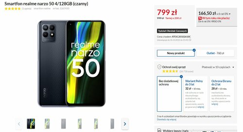 realme narzo 50 4/128GB promocja cena RTV Euro AGD