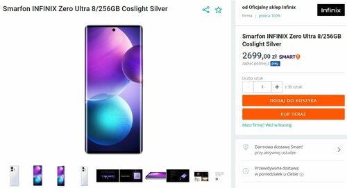 Cena Infinix ZERO Ultra w promocji na start