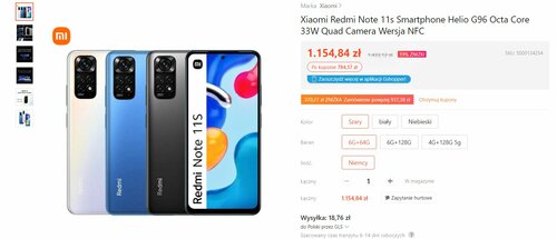 Xiaomi Redmi Note 11s promocja cena