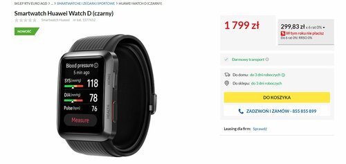 Huawei Watch D cena w Polsce RTV Euro AGD