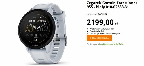 Garmin Forerunner 955 promocja cena