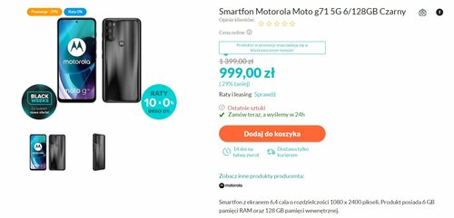 Motorola Moto G71 promocja cena w Polsce