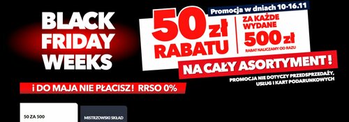 Zgarnij 50 zł rabatu za każde wydane 500 zł w RTV Euro AGD