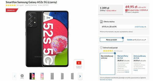 Samsung Galaxy A52s 5G dobra cena w RTV Euro AGD