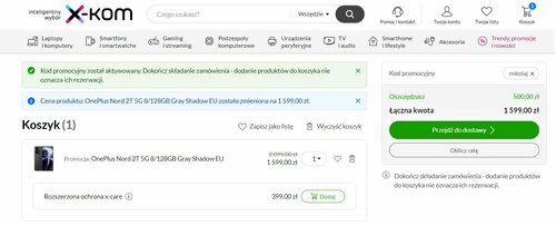 OnePlus Nord 2T promocja cena x-kom kod rabatowy