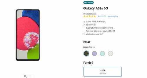 Samsung Galaxy A52s 5G cena w Polsce