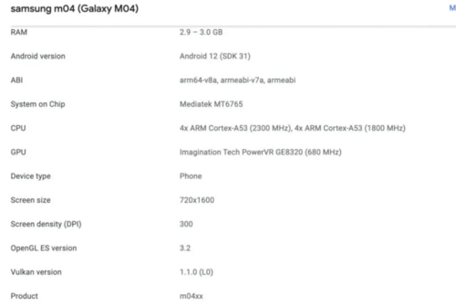 Samsung Galaxy M04