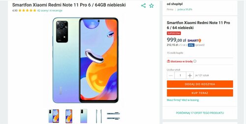 Xiaomi Redmi Note 11 Pro 6/64 GB promocja dobra cena Allegro