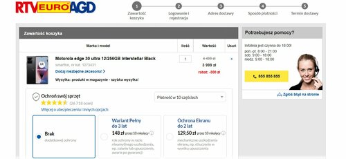 martfon Motorola edge 30 ultra 12/256GB Interstellar Black promocja cena RTV Euro AGD
