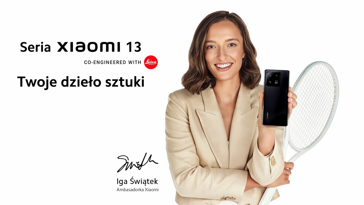 seria Xiaomi 13 5G i Iga Świątek