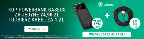 powerbank w promocji Biedronka z kablem za 1 zł