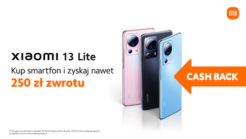 Xiaomi 13 Lite 5G promocja 250 zł cashback