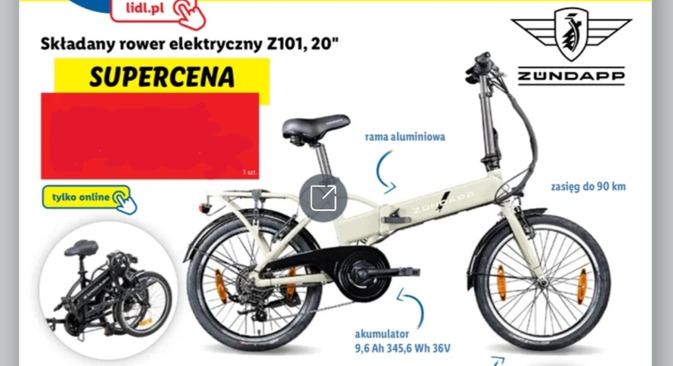 Zündapp E-Bike Z101 Lidl cena 06.03.2023
