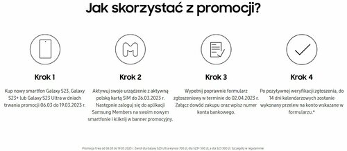 Kup smartfon z serii Samsung Galaxy S23 i zyskaj do 700 zł zwrotu