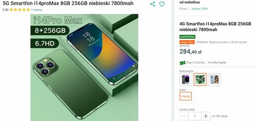 i14proMax prawie Apple iPhone 14 Pro Max za 280 zł na Allegro