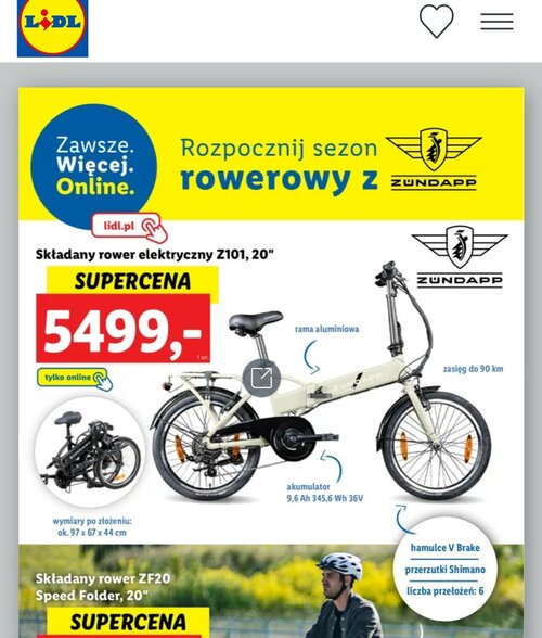Zündapp E-Bike Z101 Lidl cena 06.03.2023