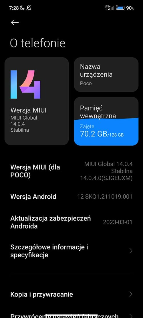 Xiaomi POCO X3 NFC MIUI 14 aktualizacja w Polsce