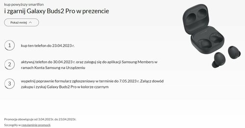 Samsung Galaxy S23 8/256 GB promocja słuchawki Galaxy Buds 2 Pro w prezencie